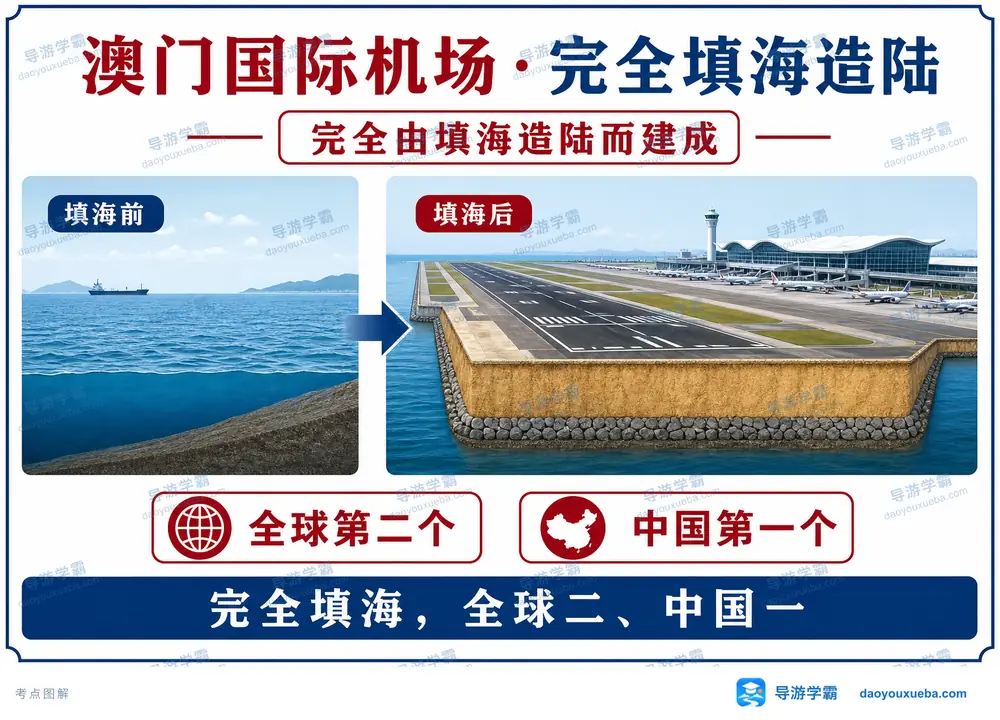 澳门国际机场填海考点图(导游学霸·科四澳门)