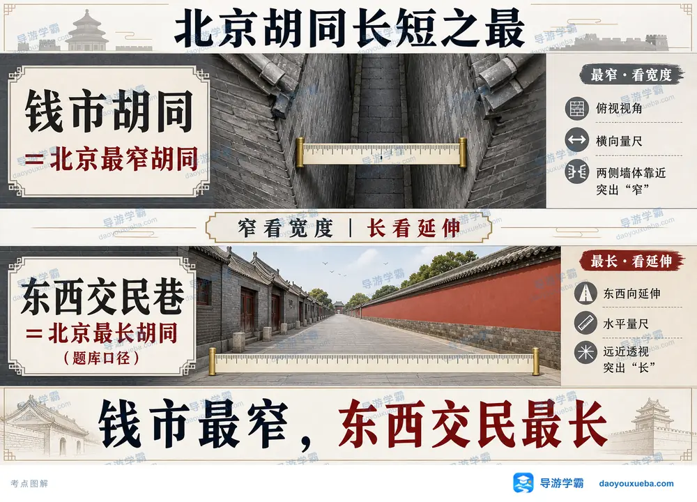 北京胡同长窄之最钱市与东西交民考点图（导游学霸·科四北京）