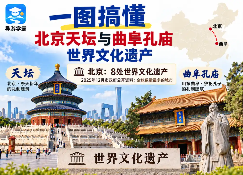 北京天坛与曲阜孔庙礼制世遗考点图（导游学霸·科四北京）