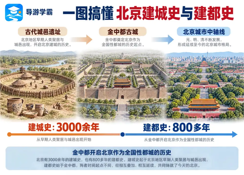 北京建城三千年与金中都建都八百年考点图(导游学霸·科四北京)