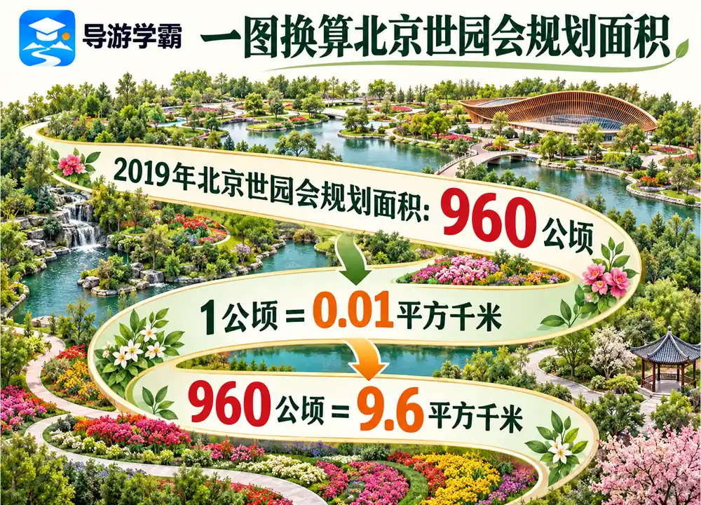 北京世园会规划九百六十公顷换算考点图(导游学霸·科四北京)