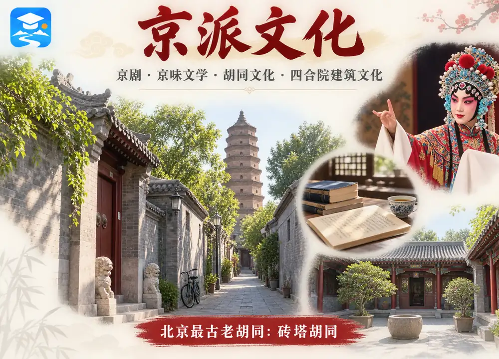 京派文化四大支柱与元代砖塔胡同考点图(导游学霸·科四北京)