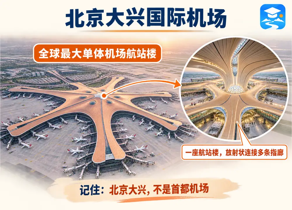 北京大兴国际机场单体航站楼考点图（导游学霸·科四北京）