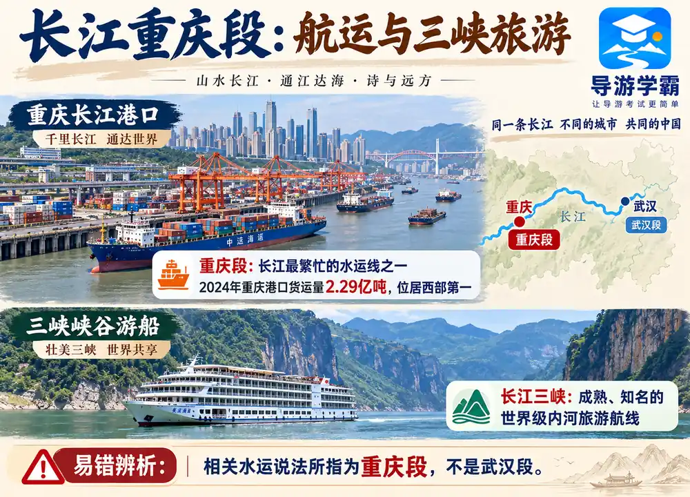 长江重庆段水运与旅游考点图（导游学霸·科四重庆）