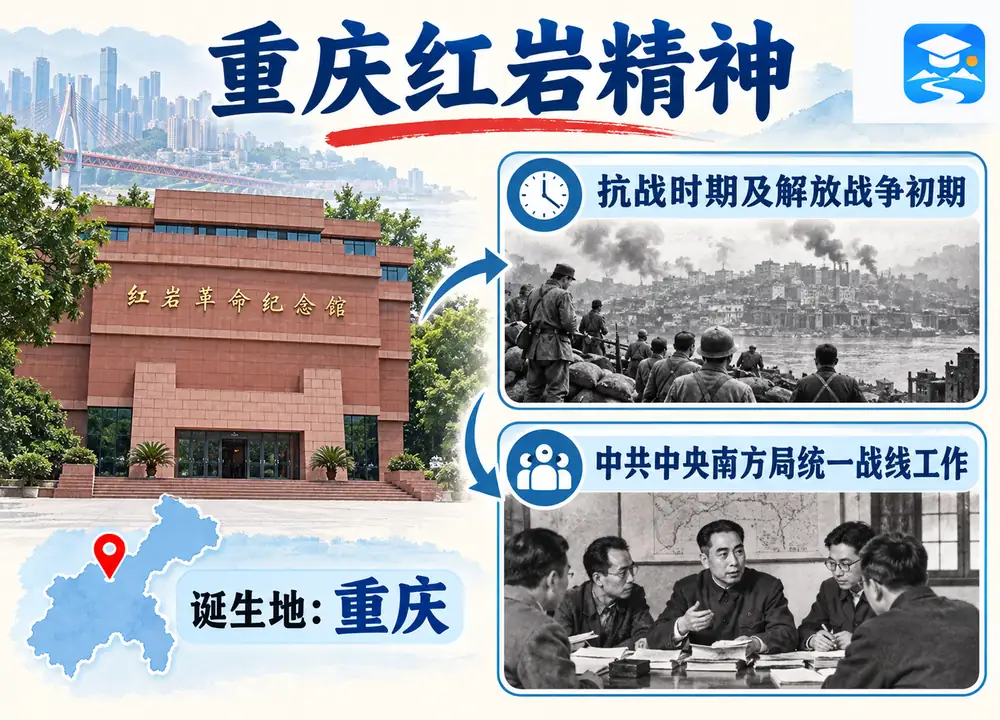 重庆红岩精神与南方局统战工作考点图(导游学霸·科四重庆)