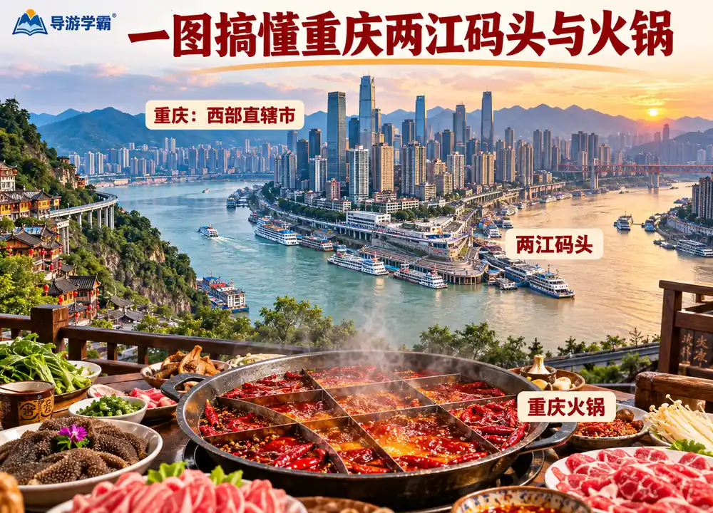 重庆两江码头与火锅文化考点图（导游学霸·科四重庆）