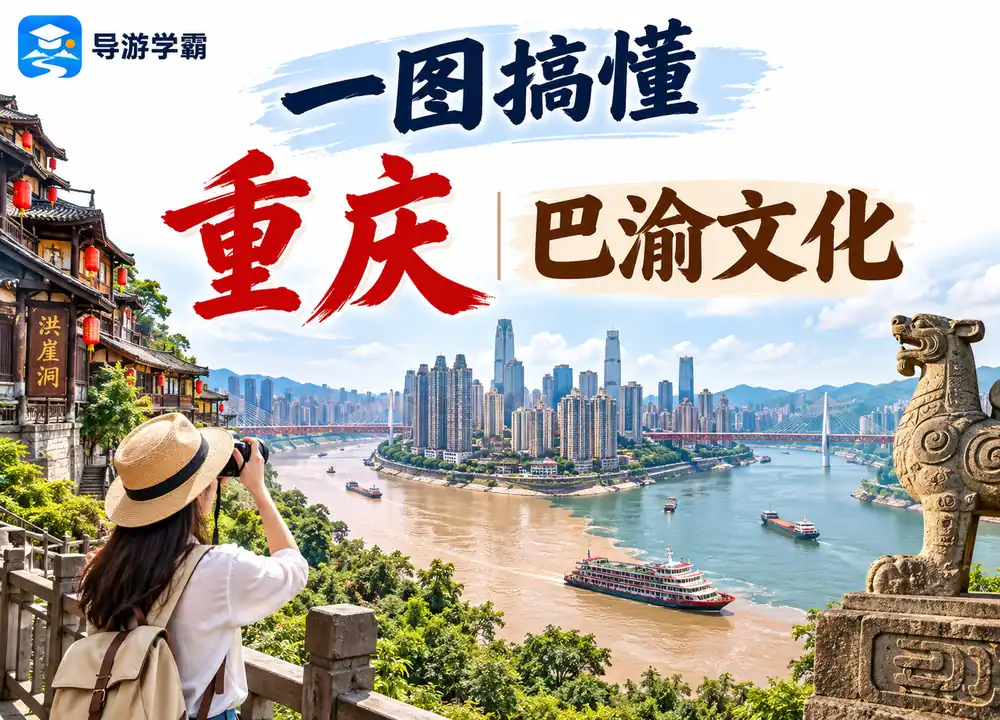 重庆巴渝文化历史内涵考点图(导游学霸·科四重庆)