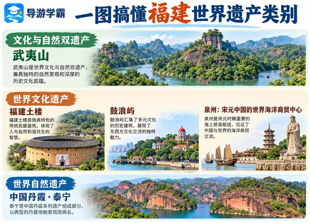 福建武夷山双遗土楼泉州名录考点图（导游学霸·科四福建）