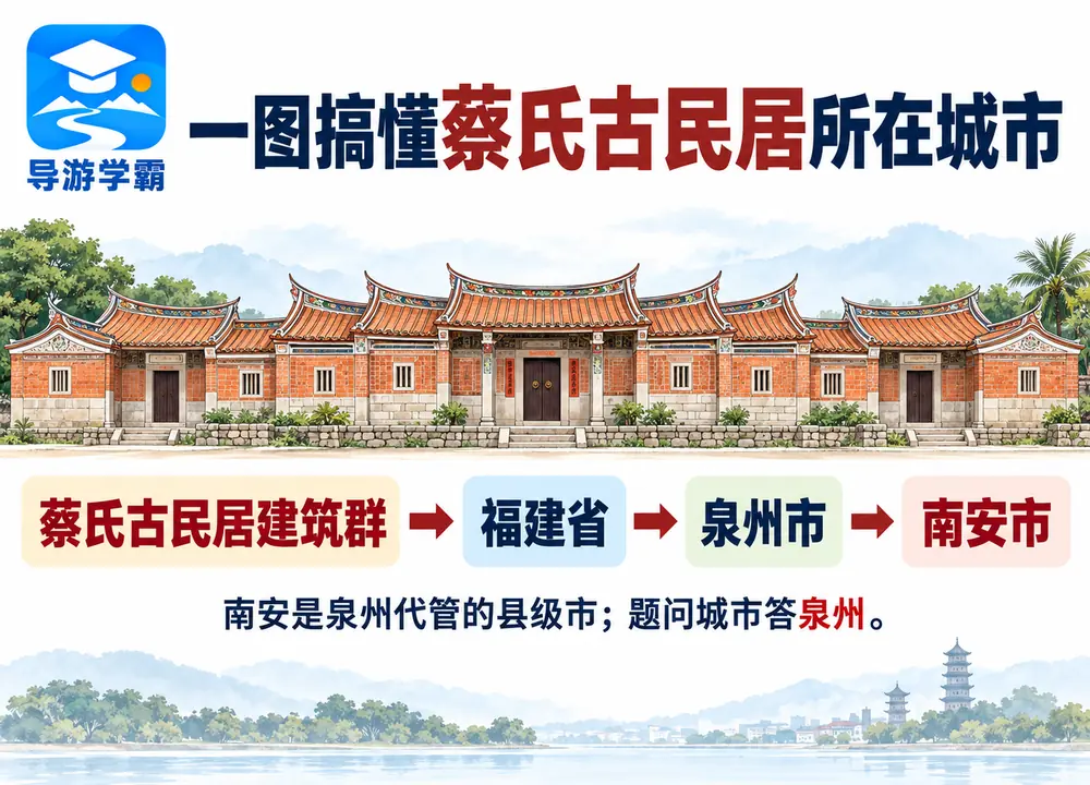 泉州南安蔡氏古民居建筑群考点图（导游学霸·科四福建）