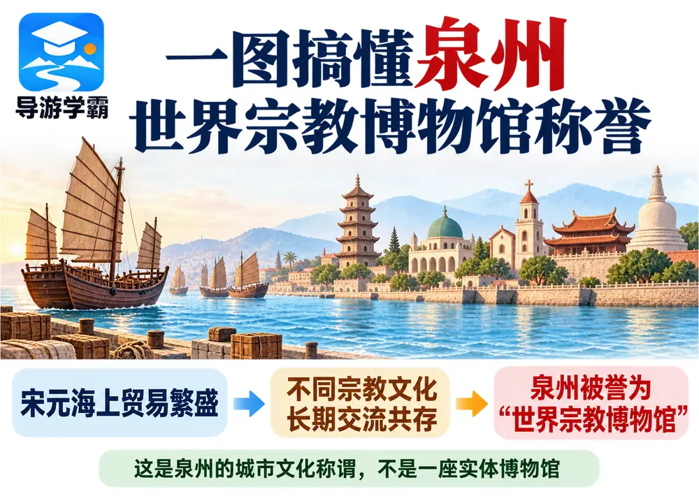 泉州世界宗教博物馆城市美誉考点图（导游学霸·科四福建）