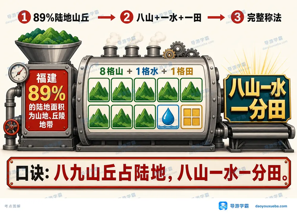 福建八山一水一分田考点图（导游学霸·科四福建）