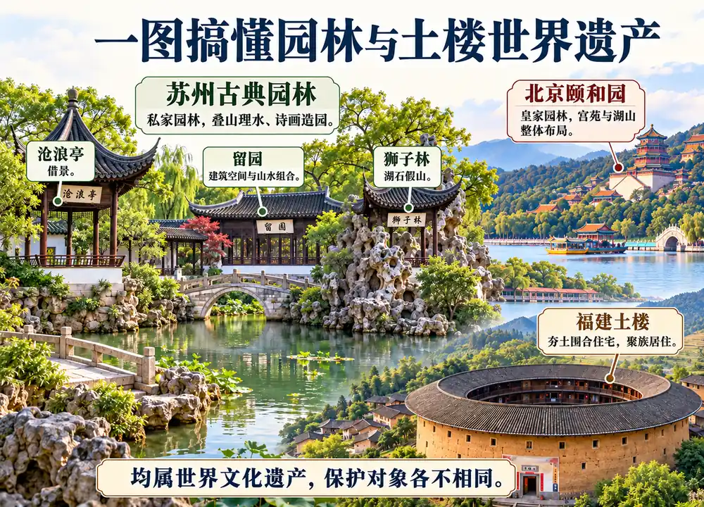 园林与土楼世界遗产考点图（导游学霸·科四福建）