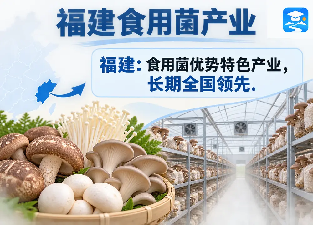 福建食用菌产业核心考点图(导游学霸·科四福建)