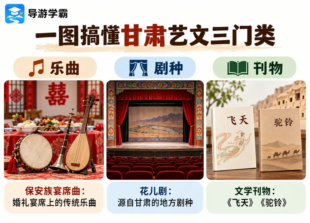 甘肃保安族宴席曲花儿剧飞天考点图(导游学霸·科四甘肃)