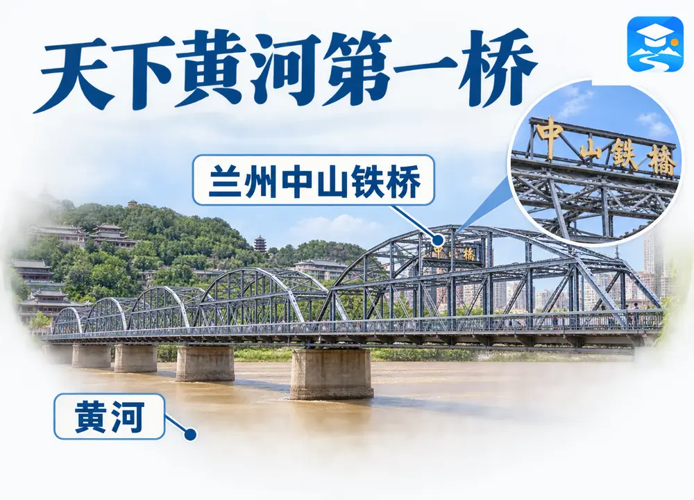 天下黄河第一桥兰州中山铁桥考点图(导游学霸·科四甘肃)