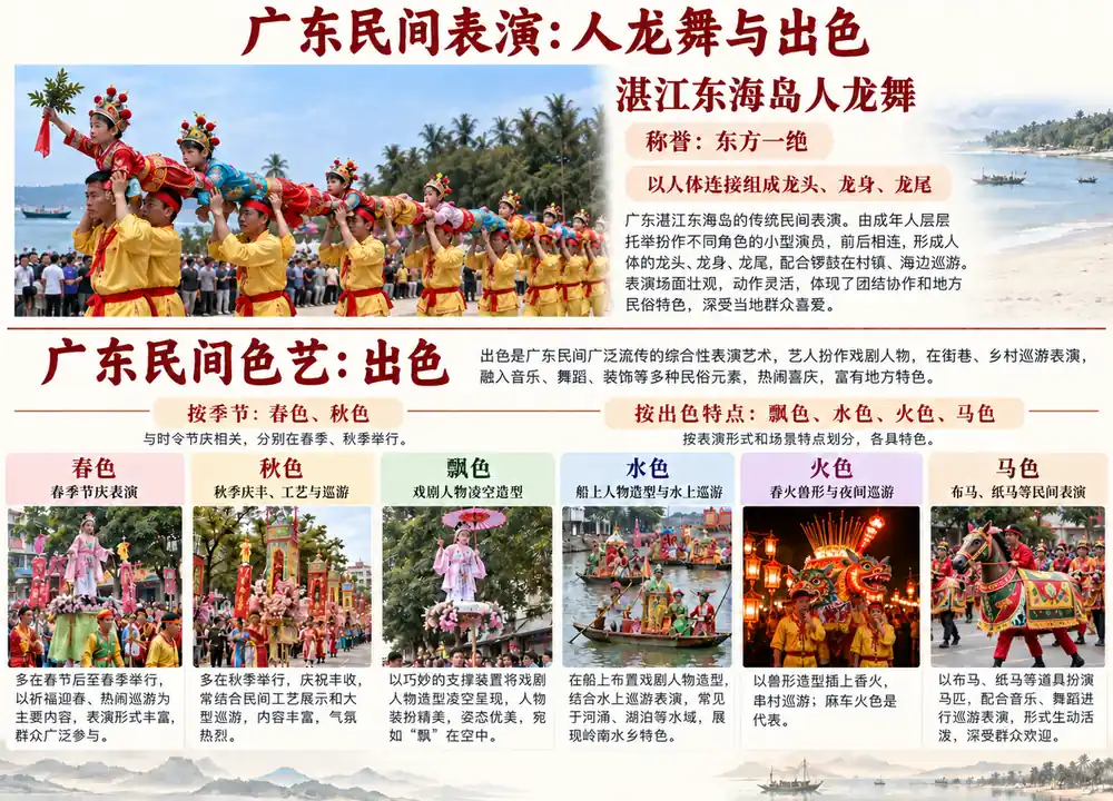广东湛江人龙舞与民俗出色艺术考点图(导游学霸·科四广东)