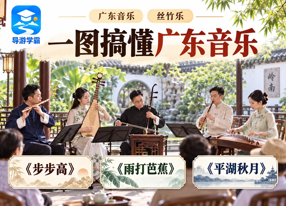广东音乐丝竹乐与三大名曲考点图（导游学霸·科四广东）