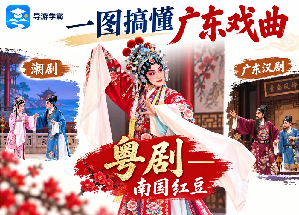 广东戏曲大盘点与粤剧美誉考点图（导游学霸·科四广东）