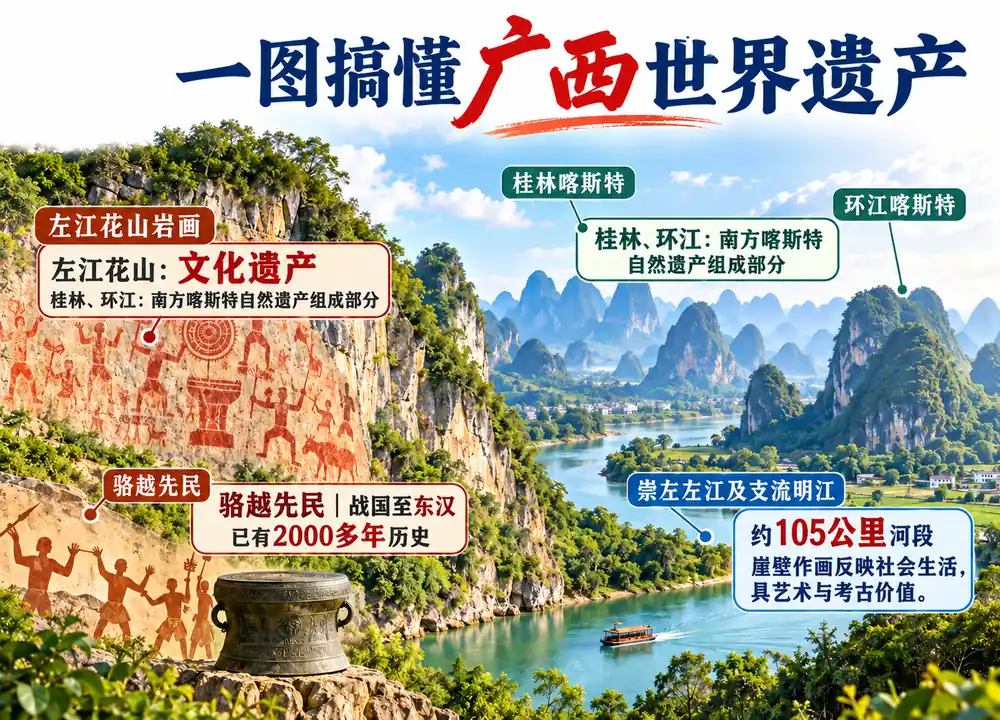 广西世界遗产全景考点图（导游学霸·科四广西）