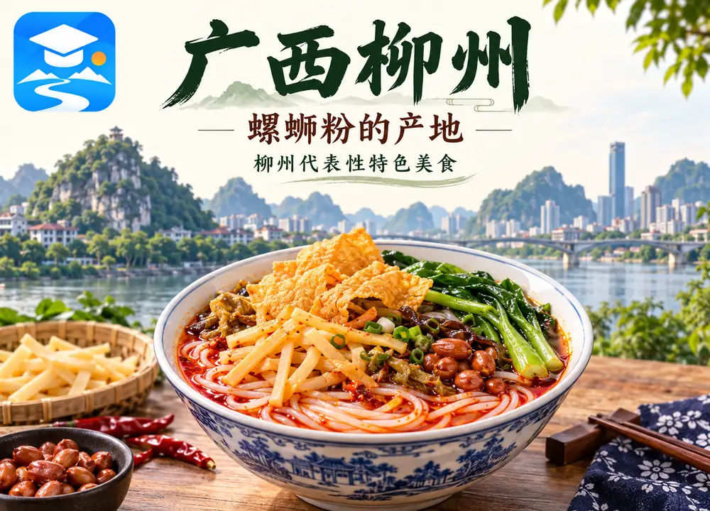广西柳州螺蛳粉原产地与非遗美食考点图（导游学霸·科四广西）