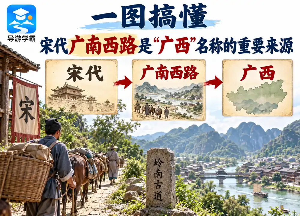 广西名称由来宋代广南西路考点图(导游学霸·科四广西)