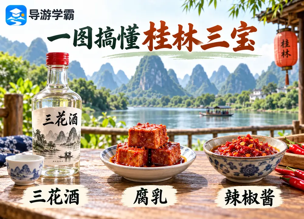 桂林三宝传统特产核心考点图(导游学霸·科四广西)