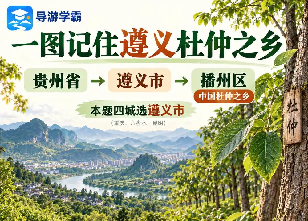 贵州遵义播州区中国杜仲之乡考点图(导游学霸·科四贵州)