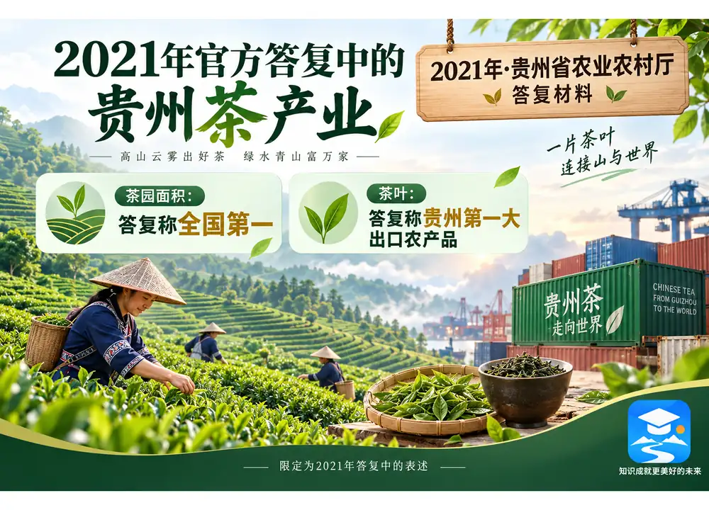 贵州茶园面积全国第一第一大出口考点图(导游学霸·科四贵州)