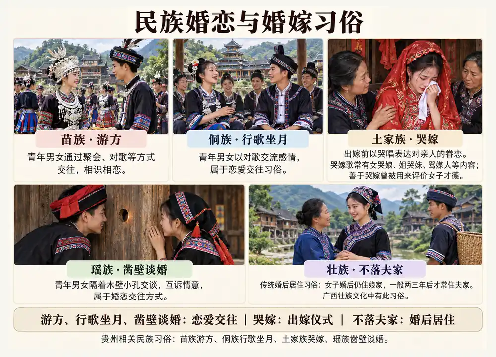 少数民族婚恋婚嫁习俗大盘点考点图（导游学霸·科四贵州）