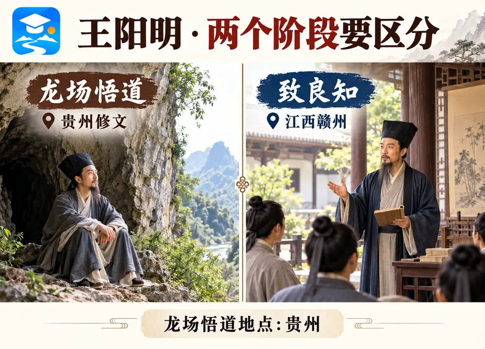 王阳明龙场悟道与致良知地点考点图（导游学霸·科四贵州）