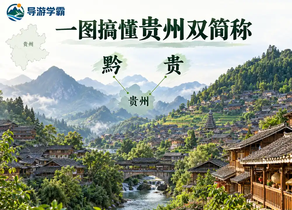 贵州双简称黔与贵考点图（导游学霸·科四贵州）