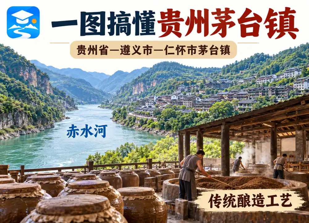 贵州遵义仁怀茅台镇考点图（导游学霸·科四贵州）