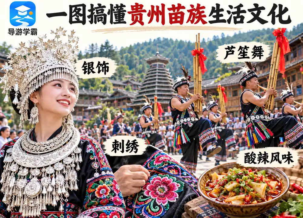 贵州苗族生活文化四大考点图（导游学霸·科四贵州）