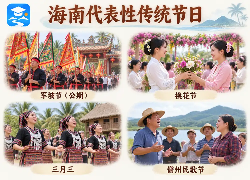 海南四大代表性传统节日全汇总考点图（导游学霸·科四海南）