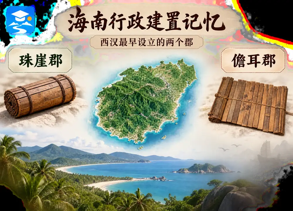 西汉元封元年海南最早珠崖儋耳郡考点图（导游学霸·科四海南）