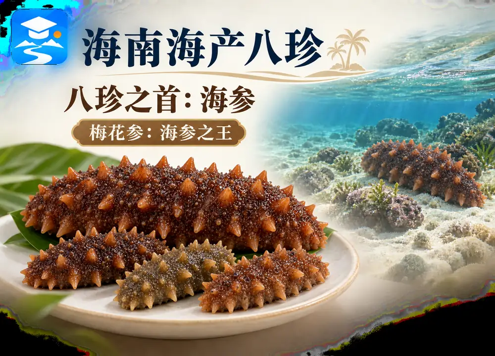 海南海产八珍之首海参与梅花参考点图（导游学霸·科四海南）