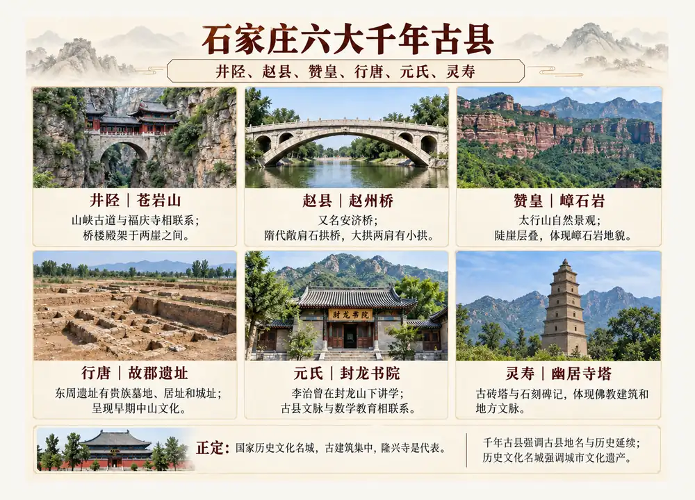 石家庄六大千年古县与名胜考点图(导游学霸·科四河北)