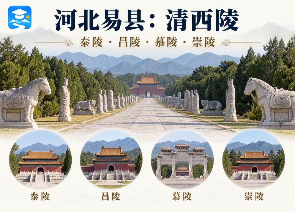 河北易县清西陵泰陵昌陵慕陵崇陵考点图（导游学霸·科四河北）