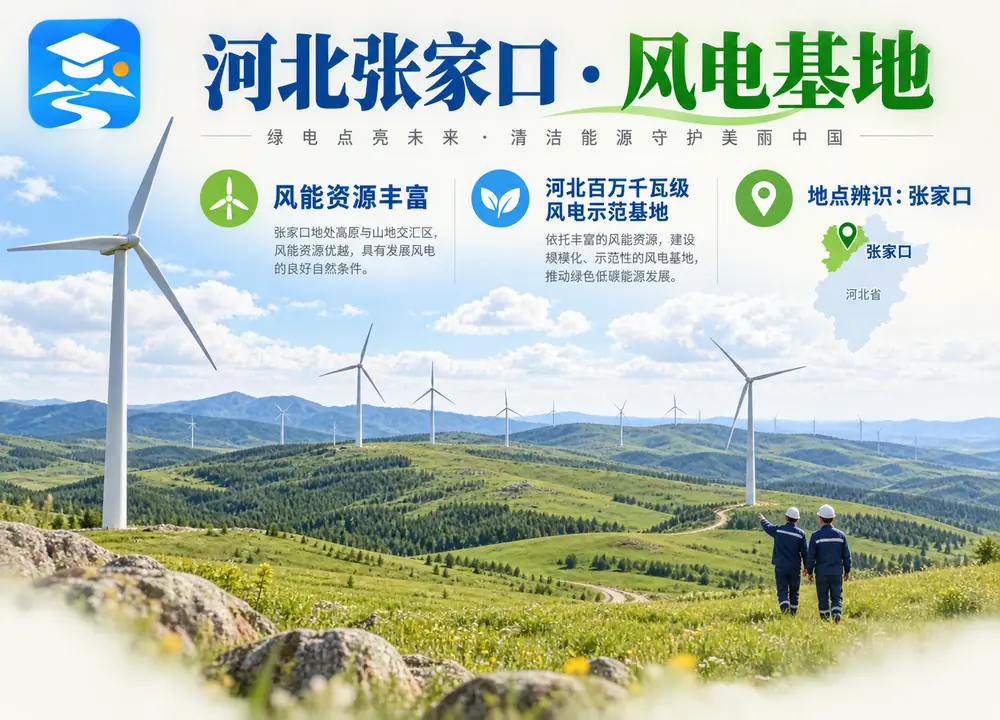 河北张家口风电基地核心考点图(导游学霸·科四河北)