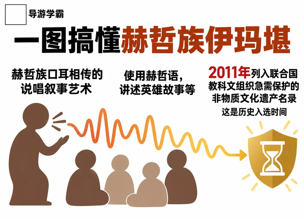 赫哲族伊玛堪说唱急需保护非遗考点图(导游学霸·科四黑龙江)
