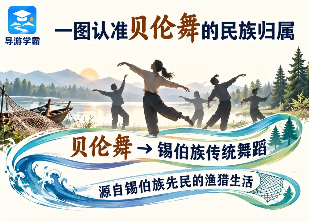 黑龙江锡伯族传统舞蹈贝伦舞考点图(导游学霸·科四黑龙江)