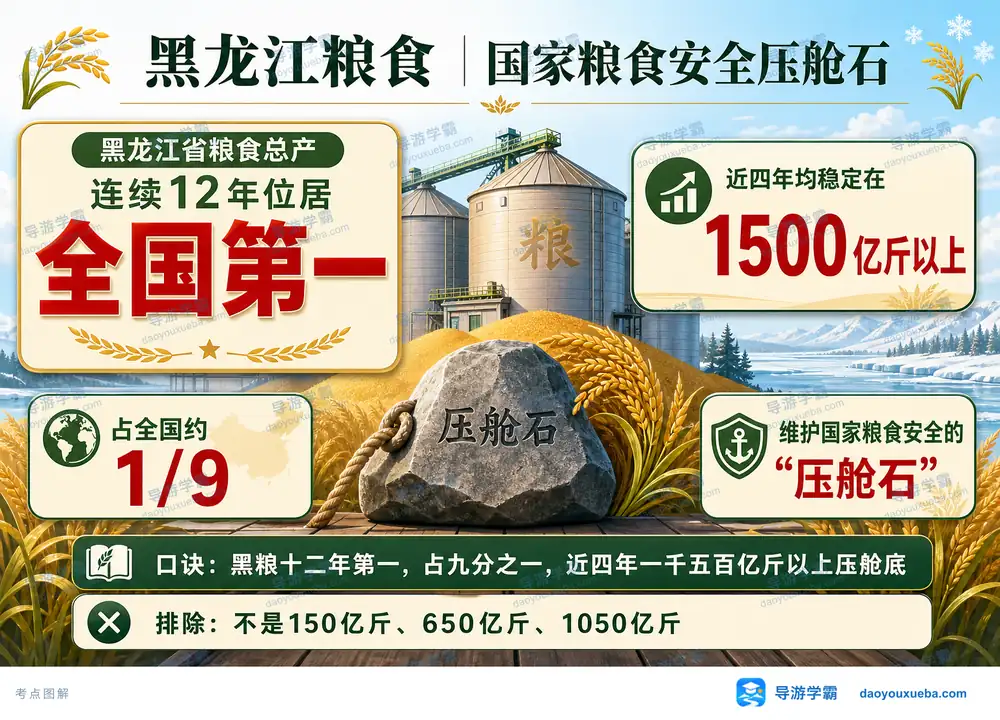 黑龙江粮食连续12年第一压舱石考点图（导游学霸·科四黑龙江）