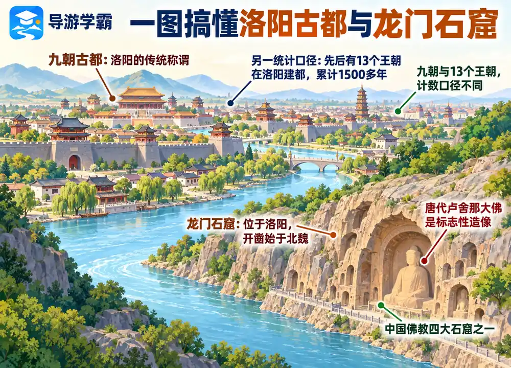 洛阳九朝古都与龙门石窟造像考点图（导游学霸·科四河南）