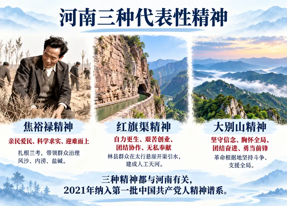 河南三种代表性精神党史谱系考点图(导游学霸·科四河南)