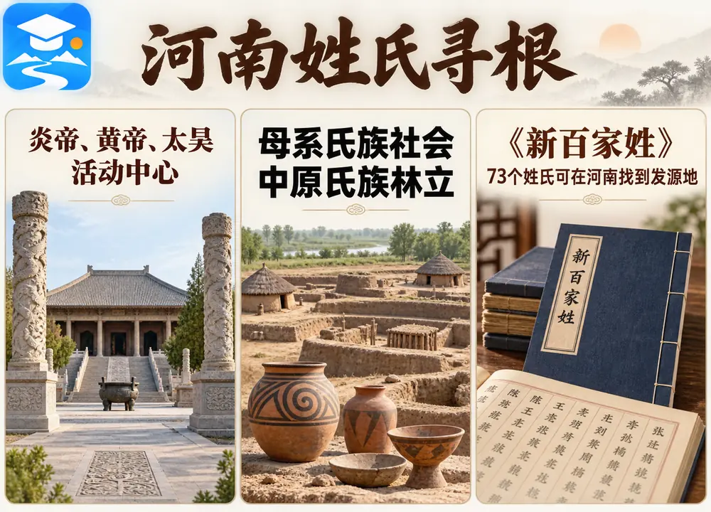 河南中华姓氏寻根73姓发源地考点图(导游学霸·科四河南)