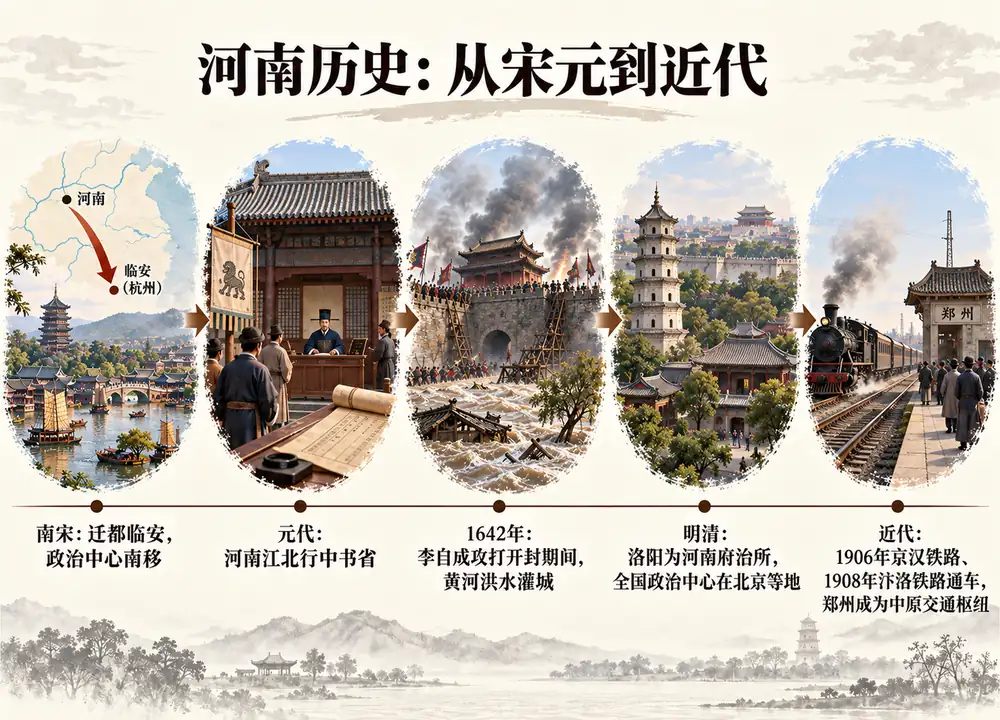 河南历史宋元近代三条时间线索考点图(导游学霸·科四河南)