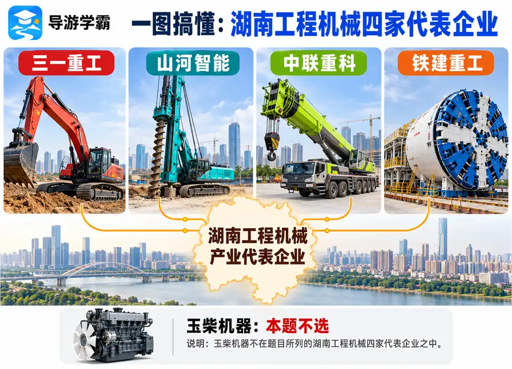 湖南工程机械三一中联山河铁建考点图(导游学霸·科四湖南)