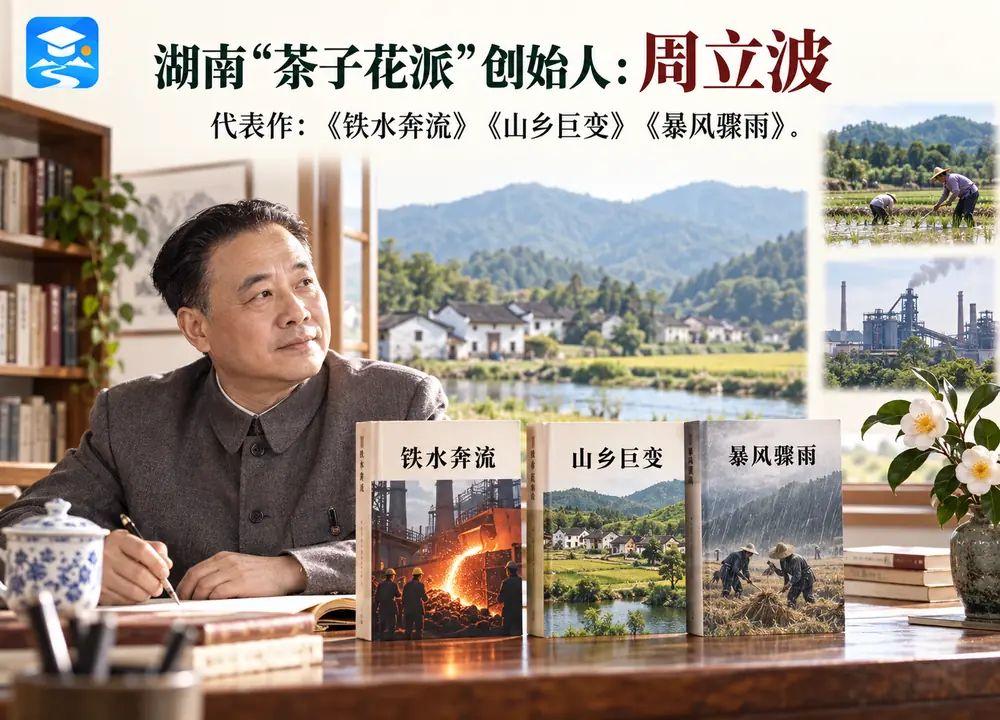 湖南茶子花派周立波与代表作考点图(导游学霸·科四湖南)