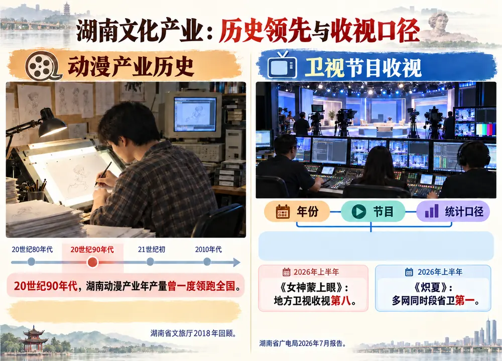 湖南动漫历史与卫视收视考点图（导游学霸·科四湖南）