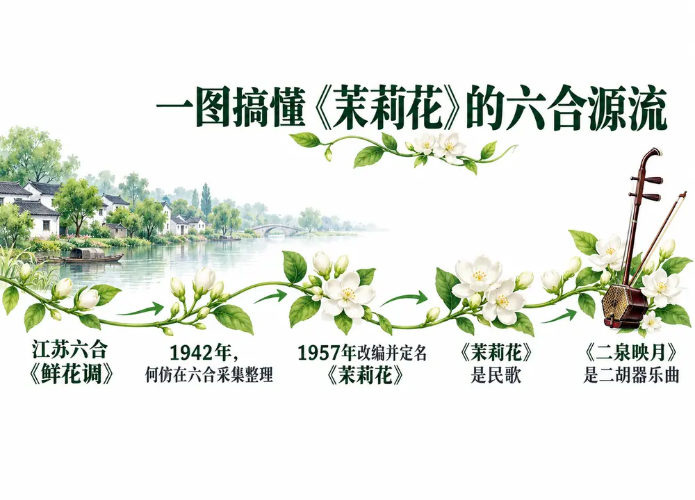 茉莉花六合源流与考点辨析考点图（导游学霸·科四江苏）